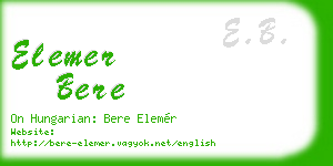 elemer bere business card